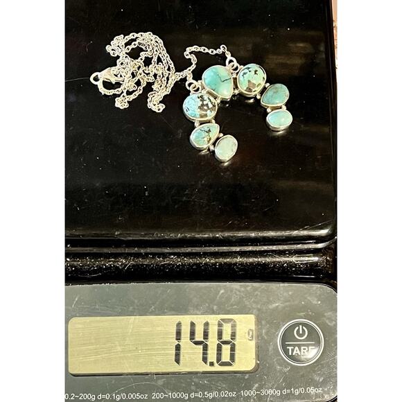 Native American Navajo Handmade Sterling Silver Turquoise Naja Necklace 21” NEW - Picture 16 of 16